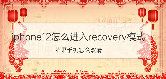 iphone12怎么进入recovery模式 苹果手机怎么双清？